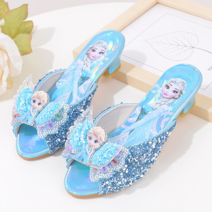 Aisha Princess Shoes Summer Girls Slippers New Children Princess Shoes Rhinestone Baby Little Girl Sandals High Heels