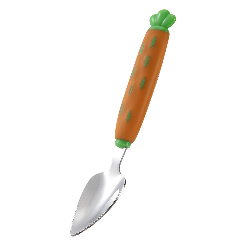 Cuchara de puré de zanahoria naranja