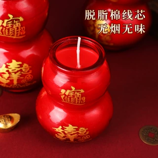 酥油灯供佛家用无烟长明灯大豆蜡福禄防风玻璃烛台节日摆件可定制