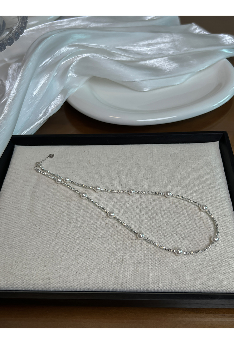 Künstlicher Kristall Künstliche Perle Sterling Silber Elegant Einfacher Stil Perlen Geometrisch Halskette display picture 16