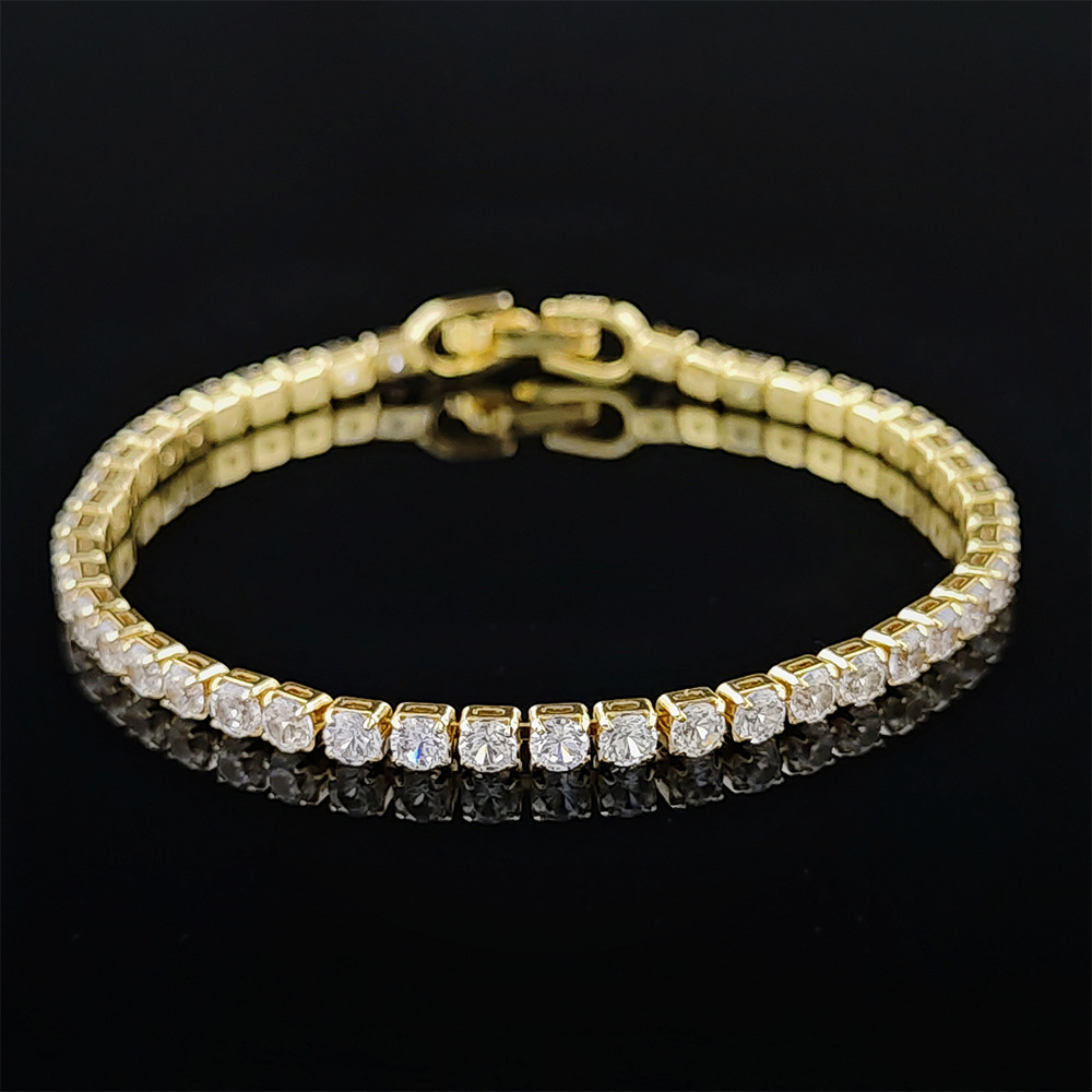 Hip Hop Tennis Armband Handstück Mehrfarbiges Zirkon Armband Damen Volldiamant Nicht verblassend S5787_voghion.com