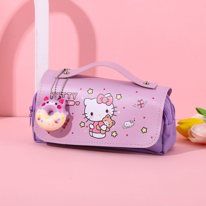 Sanrio, высококачественный вместительный двойной карманный пенал для школьников, антистресс