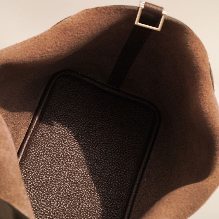 [Artisan Crafted] Top Grain Cowhide Leather Bucket Bag, Large Capacity Versatile Handbag For Women, Golden Brown - Thumbnail 4