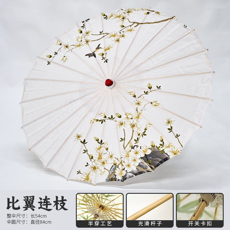 Paraguas de papel de aceite de estilo antiguo rendimiento de tinta elegante retró decoración de techo colgante fotografía paraguas de baile clásico paraguas accesorios de ropa china