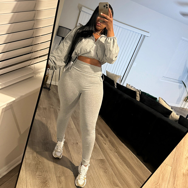 Cross-Border European American Style 2024 Spring And Autumn New Sexy Drawstring Waist-Cinching Crop Top High-Waisted_ecoleips.com