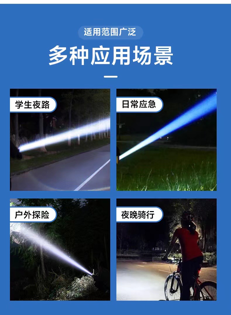 Flashlight with Strong Light, Rechargeable Usb, Outdoor Ultra-Bright Long-Range Home Emergency Light, Special Forces Waterproof Mini Student Flashlight