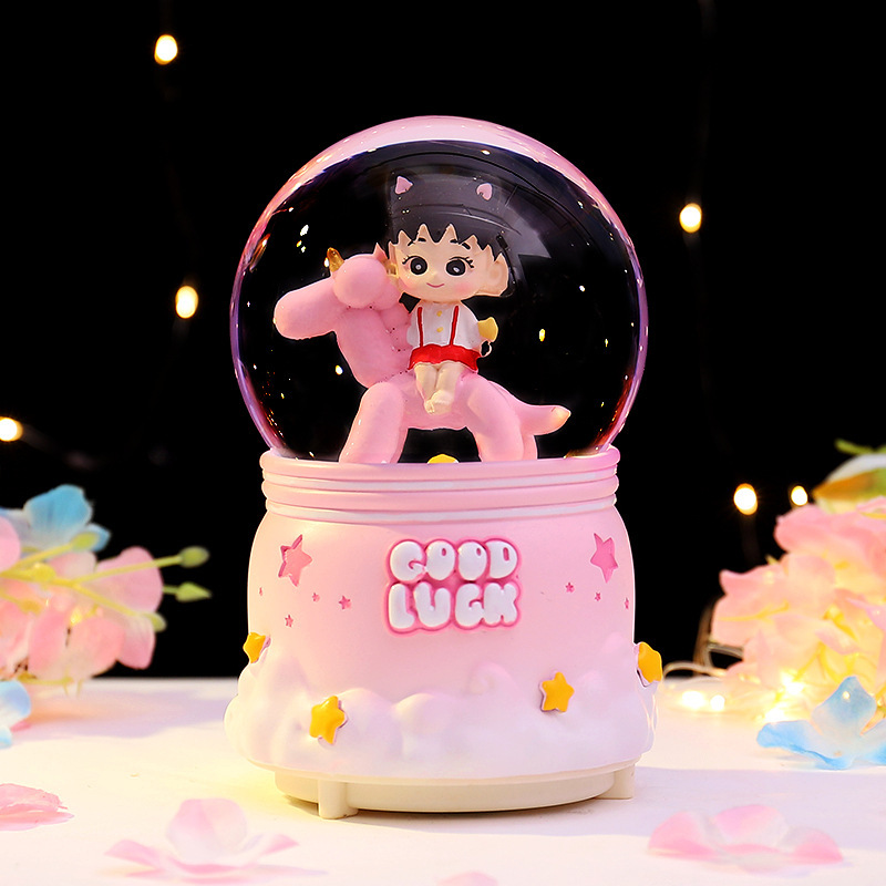 卡通水晶球发光小夜灯星空情书家居桌面摆件儿童生日礼物小礼品|undefined