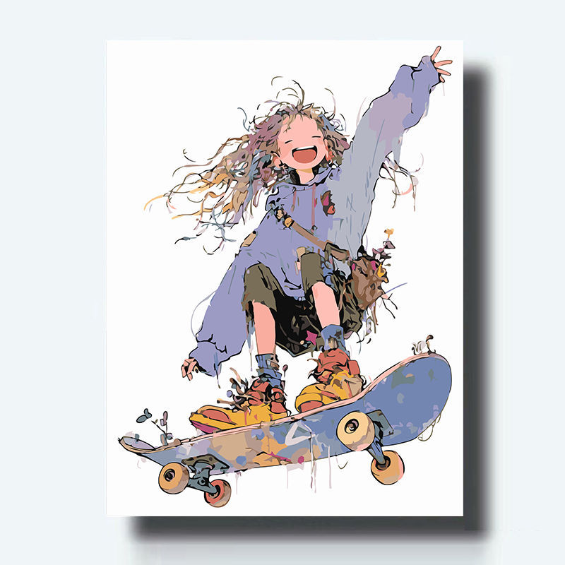 Diy Digital Oil Painting Cartoon Hand-painted Decompression Handmade Couple & Youth Cute Birthday Gift Student Edition