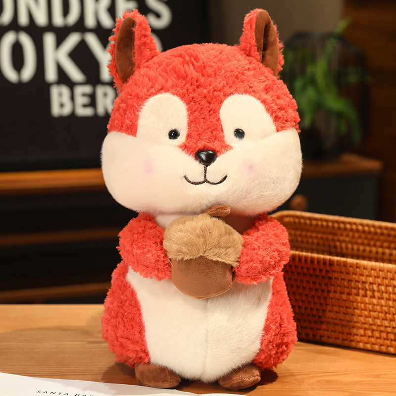 Bonita muñeca de ardilla juguetes de peluche muñeca de tela zorro almohada muñeca de regalo de cumpleaños mujer al por mayor image 1