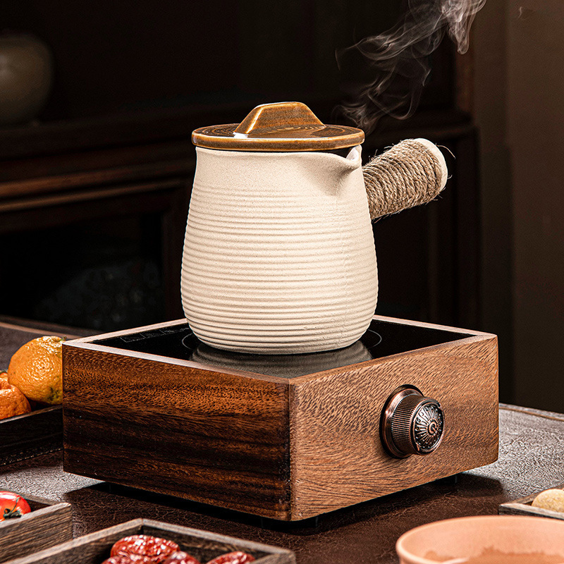 Modern minimalist pot tea stoneware teapot household suit business gift stove tea cooking accessories