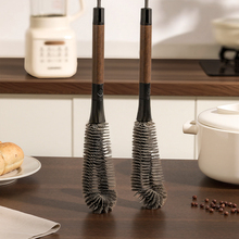 胡桃色二合一瓶口刷长柄可拆卸缝隙刷多功能软毛杯刷破壁机清洗刷