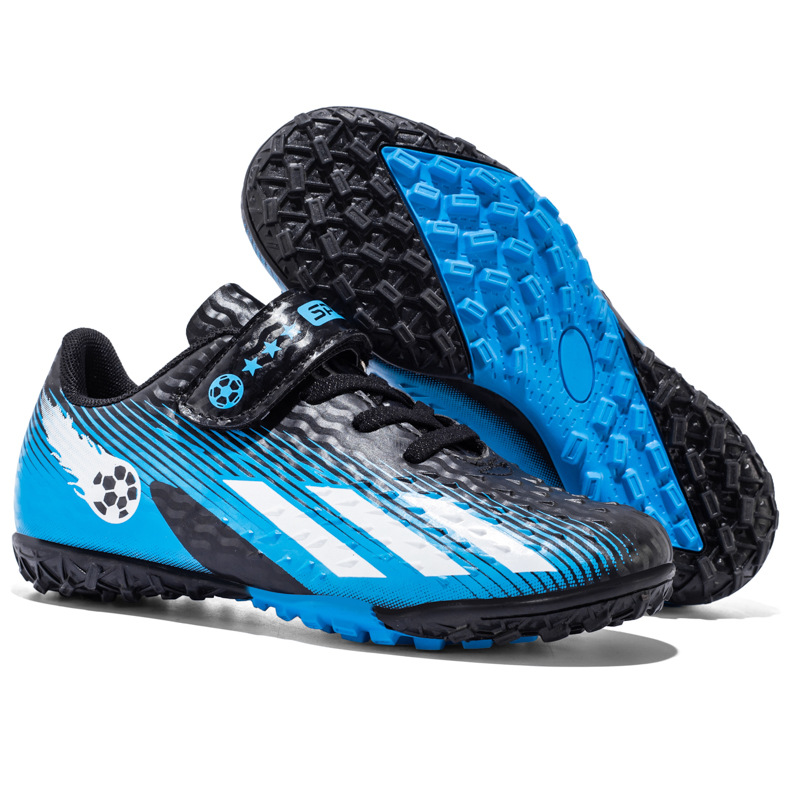 Nuevos zapatos de fútbol de velcro para niños jóvenes TF uñas rotas estudiantes de primaria y secundaria competencia entrenamiento zapatillas hombres y mujeres al por mayor