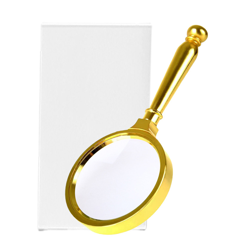 土豪金手持老人阅读放大镜 福 10倍度数看报放大镜 摆摊夜市集市