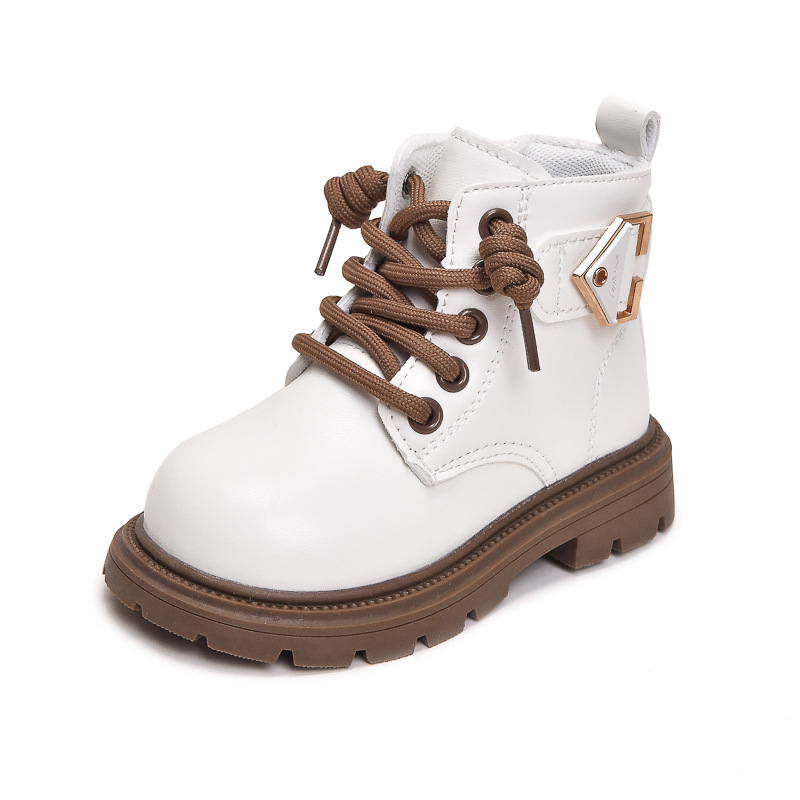 Scarpe da bambino Martin 2024 autunno e inverno nuove corte in stile britannico per ragazzi stivali singoli in pelle_voghion.com