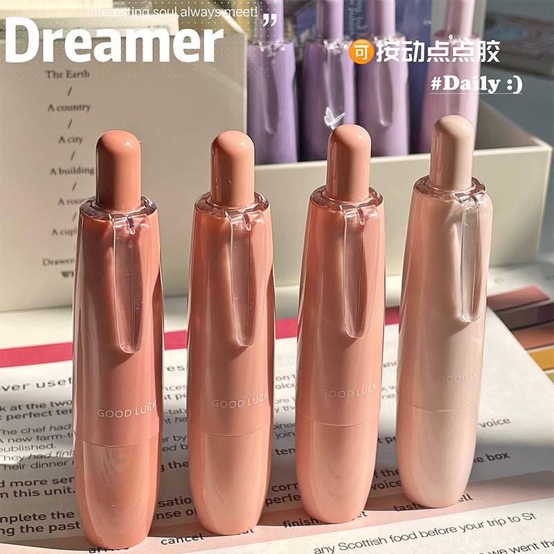 Juego de pegamento de punto de presión de color degradado, cinta correctora de alto valor, potente cinta de doble cara, recarga reemplazable de gran capacidad