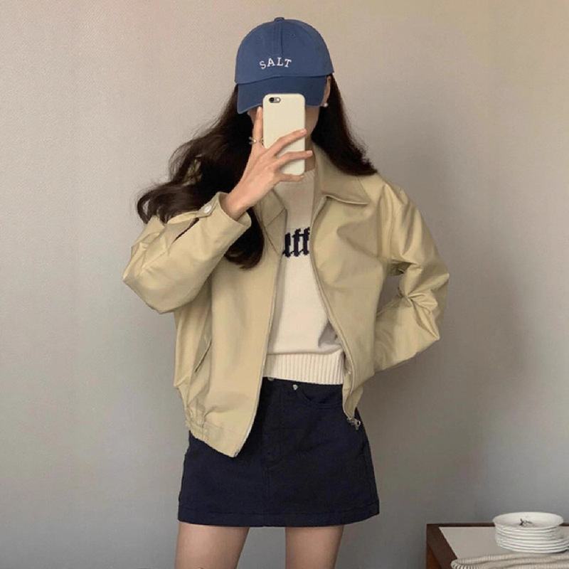 Jacket Short Coat Women Spring and Autumn 2025 New Korean Fashion Early Autumn Petite Lapel Baseball Uniform Workwear