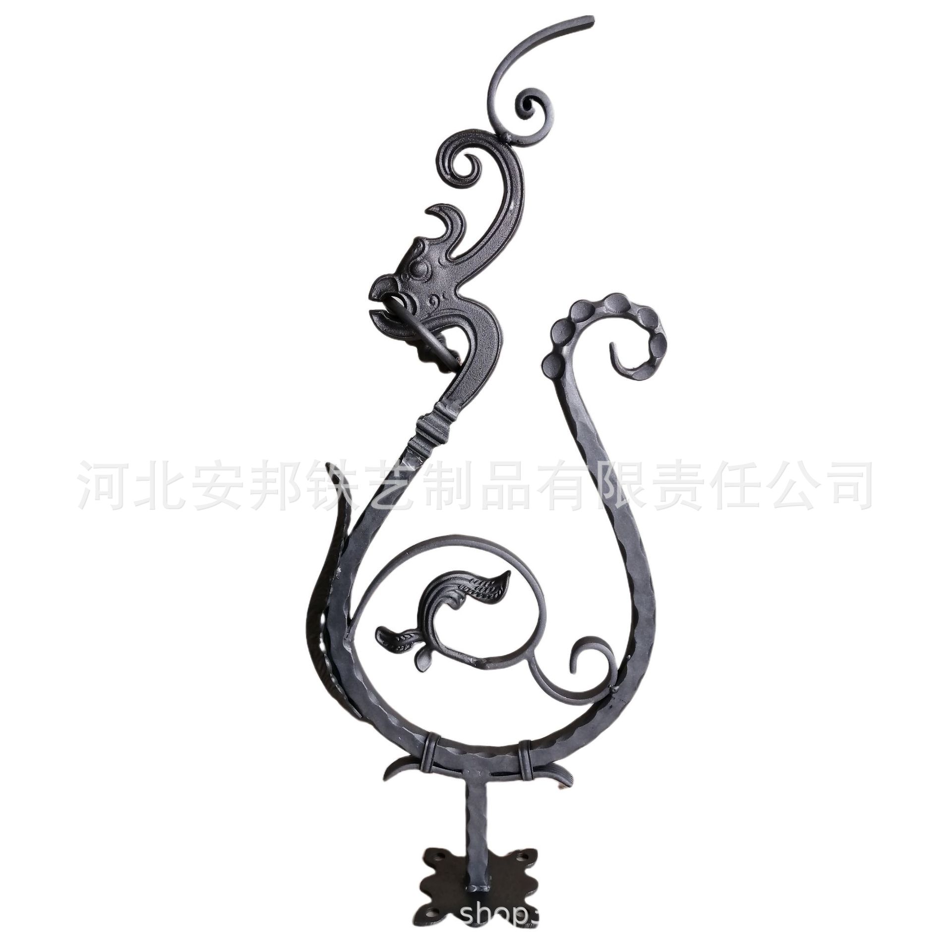 厂家供应 锻造铁艺楼梯扶手龙头组合  梯花组合花件 门花配件