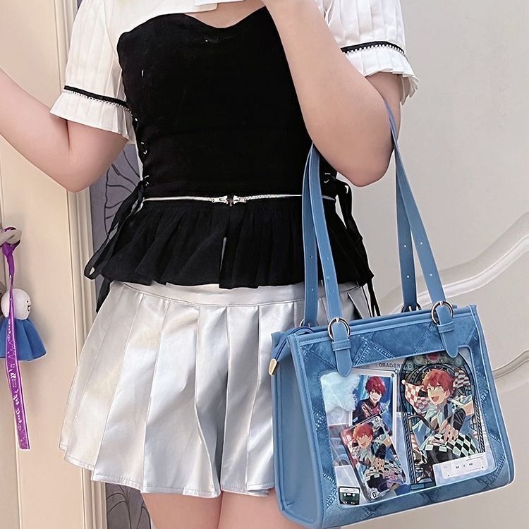 Paquete de dolor, paquete de 100 días, jk, paquete de hombro único, tramo oblicuo de gran capacidad, paquete diario femenino, coco de sal marina portátil