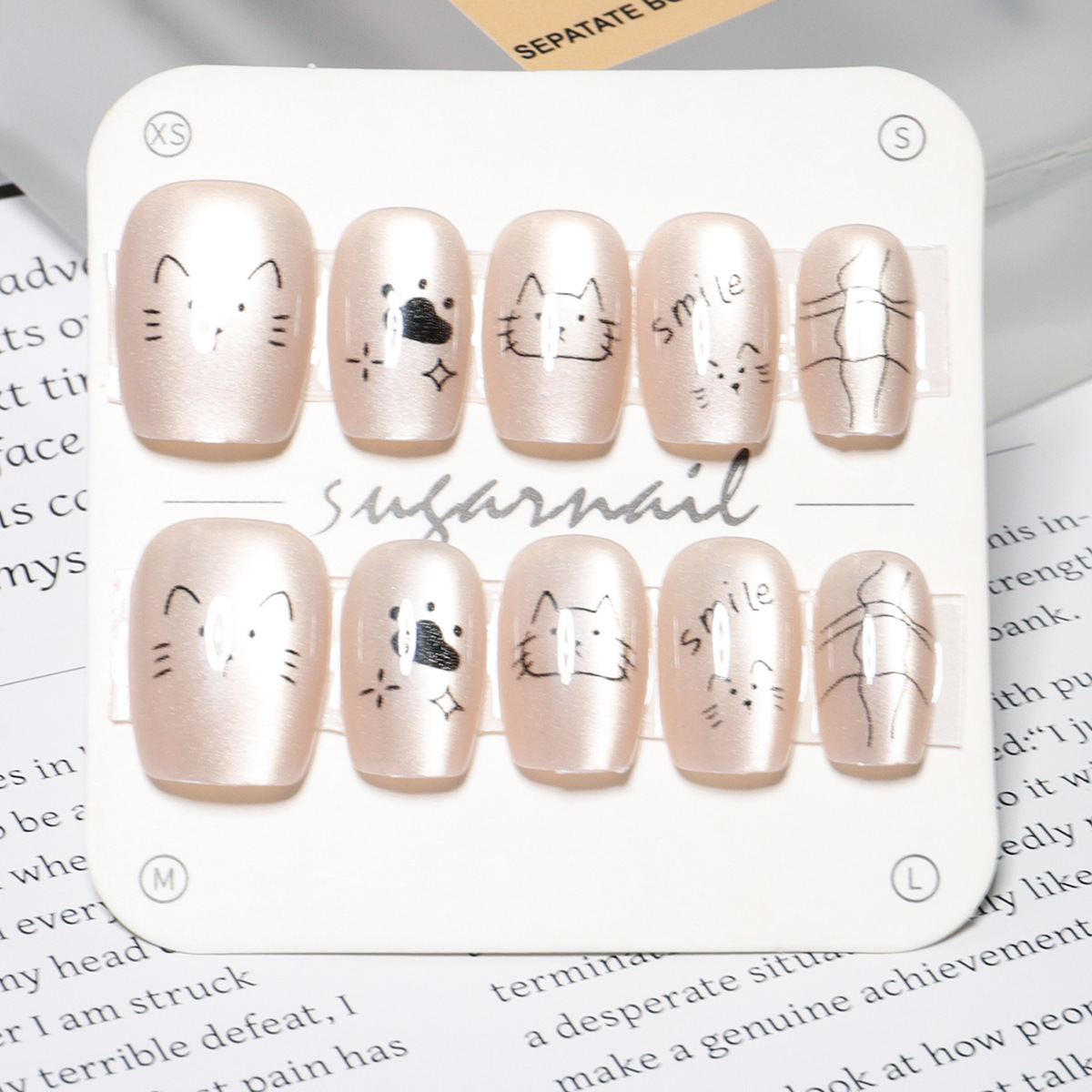 Manicure nuevo cristal ojo de gato usar uñas de alta calidad manuales manicure piezas de 10 piezas empaquetadas decodificación usar uñas al por mayor