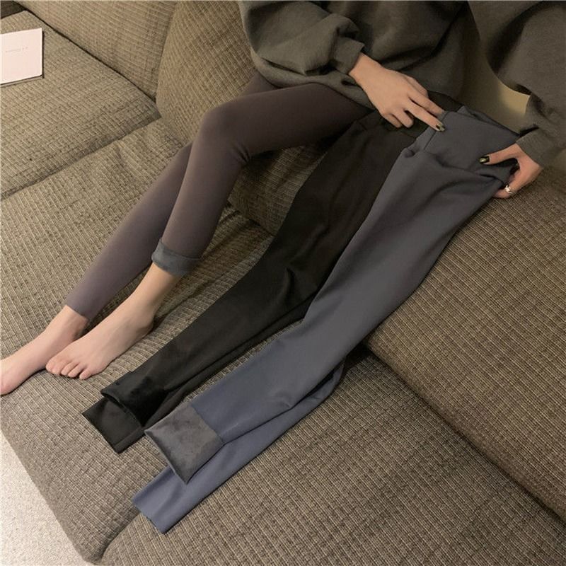 外穿小脚裤秋冬芭比鲨鱼打底裤女保暖裤高腰裤加绒弹力裤紧身瘦腿
