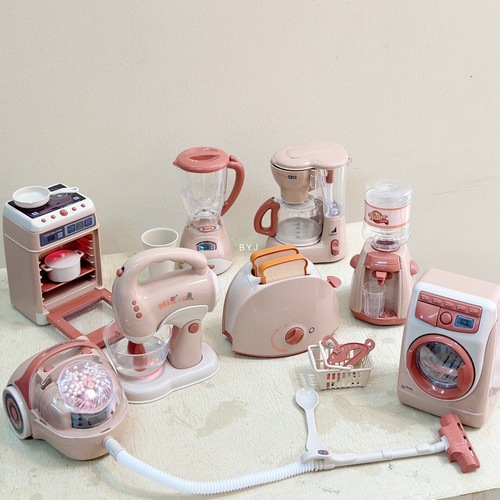 ins Korean children's play house small household appliances simulation electric washing machine coffee machine bread machine kitchen toys
