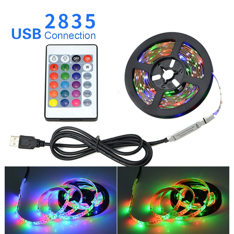 Спот 2835 LED USB ТВ фонарь с 5V24 клавиш инфракрасный RGB лампа набор светодиодной ленты для фона ТВ