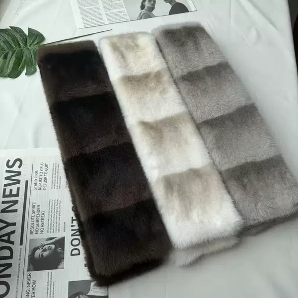 Cross-border wholesale autumn and winter vintage faux mink fur scarf for women, chinchilla warm plush neck warmer, outdoor windproof cross-neck protector