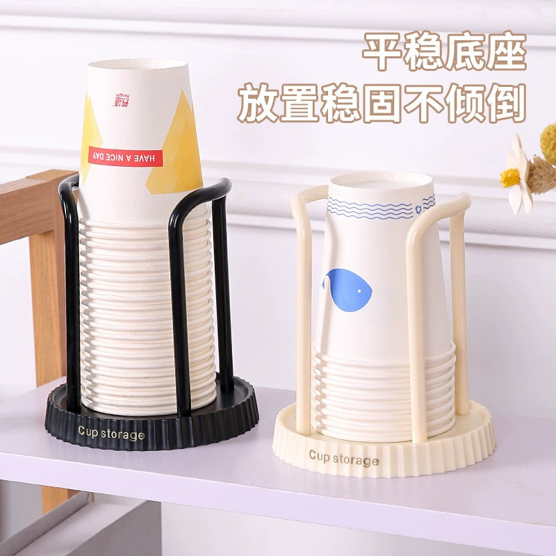 シンプルな紙コップホルダー家庭用使い捨てカップ収納棚多機能デスクトップコーヒーカップ収納棚カップ取り出し器|undefined