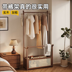实木衣架落地衣帽架卧室可移动家用房间脏衣篓挂衣架多功能挂包架