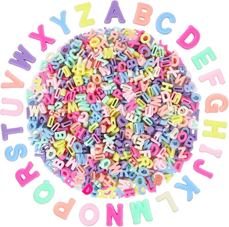 Amazon's Best-Selling Macaron English Letter Beads Handmade Beading Kit with Straight-Hole Loose Beads for Phone Straps and Hanging Decorations