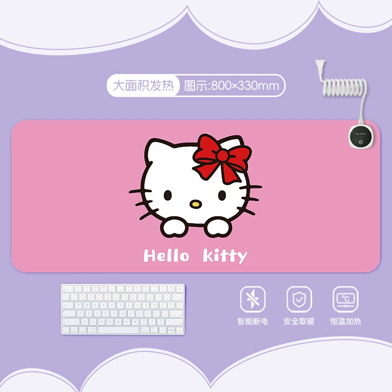 Hello kitty, table mat writing, table teaching laptop, mouse
