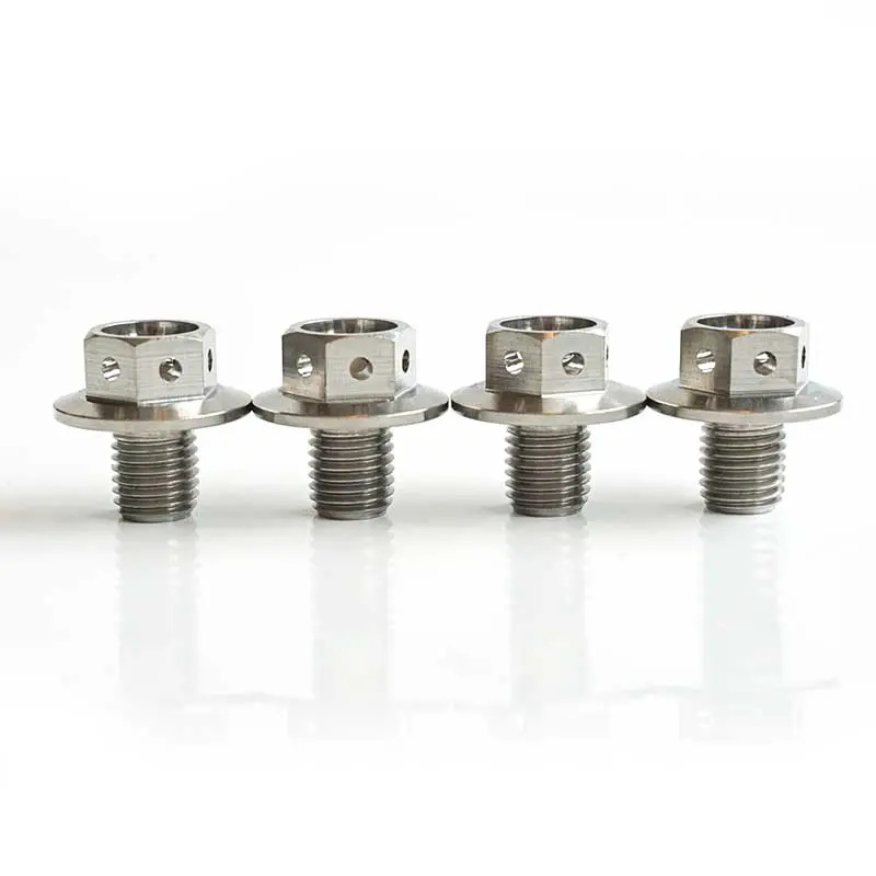 钛合金TC4 外六角法兰打孔螺栓汽车螺栓 M12*14紧固螺丝改装