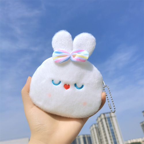 Cartoon animal bow rabbit handbag doll girl mobile phone coin purse cute creative coin purse