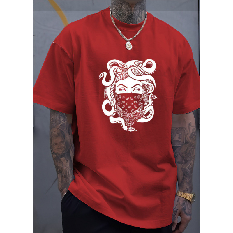 ホット販売漫画プリント半袖メンズ大きいサイズラウンドネック Tシャツルーズトップソース|undefined