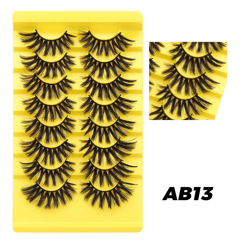 DINGSEN fuente transfronteriza fábrica pestañas falsas 8 pares de pestañas naturales gruesas de gran volumen LOGO