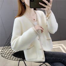 ����Ů��ˮ����֯��������ë�ﶬë��V��Ůװ����ins�ٴ��
