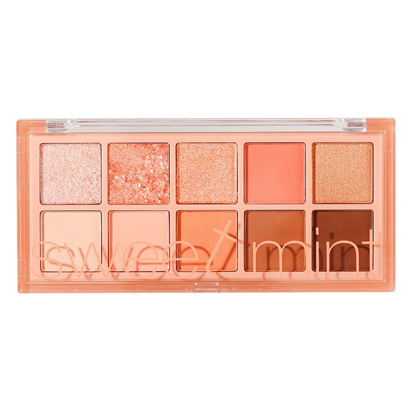 Makeup Sweet Mint Ten-Color Eyeshadow Palette Pearlescent Matte Fine Shimmer Female Students' Daily Nude Makeup Earth Tone Eyeshadow