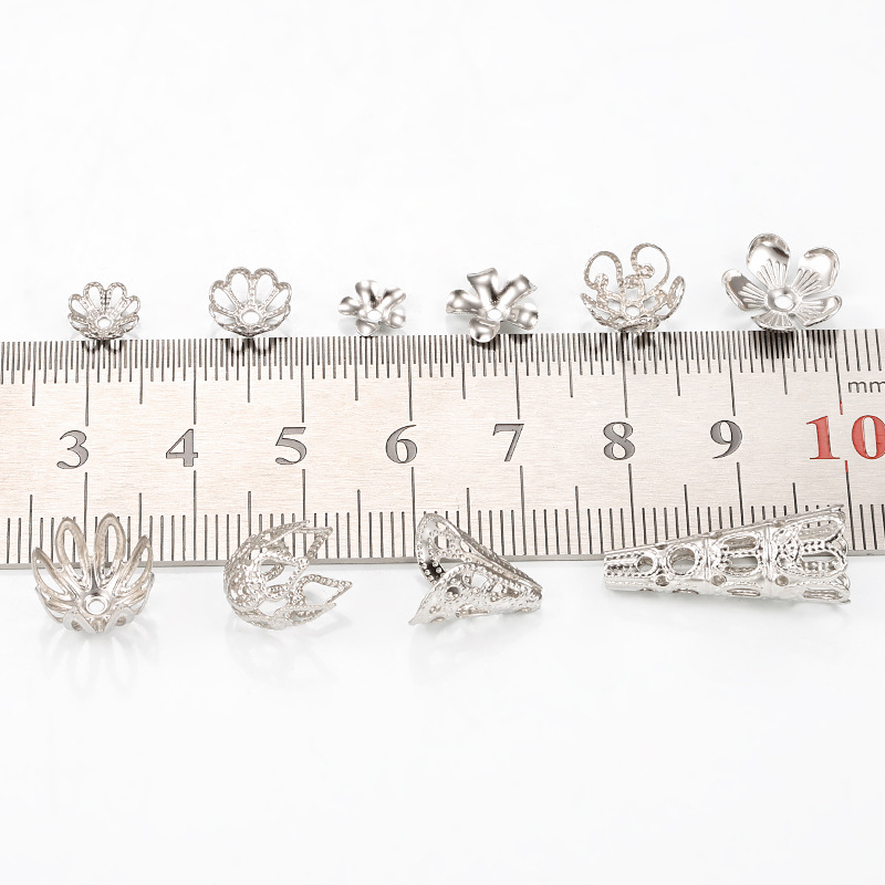Floral Pattern 1 Piece 304 Stainless Steel Floral Flower Shape Bead Caps