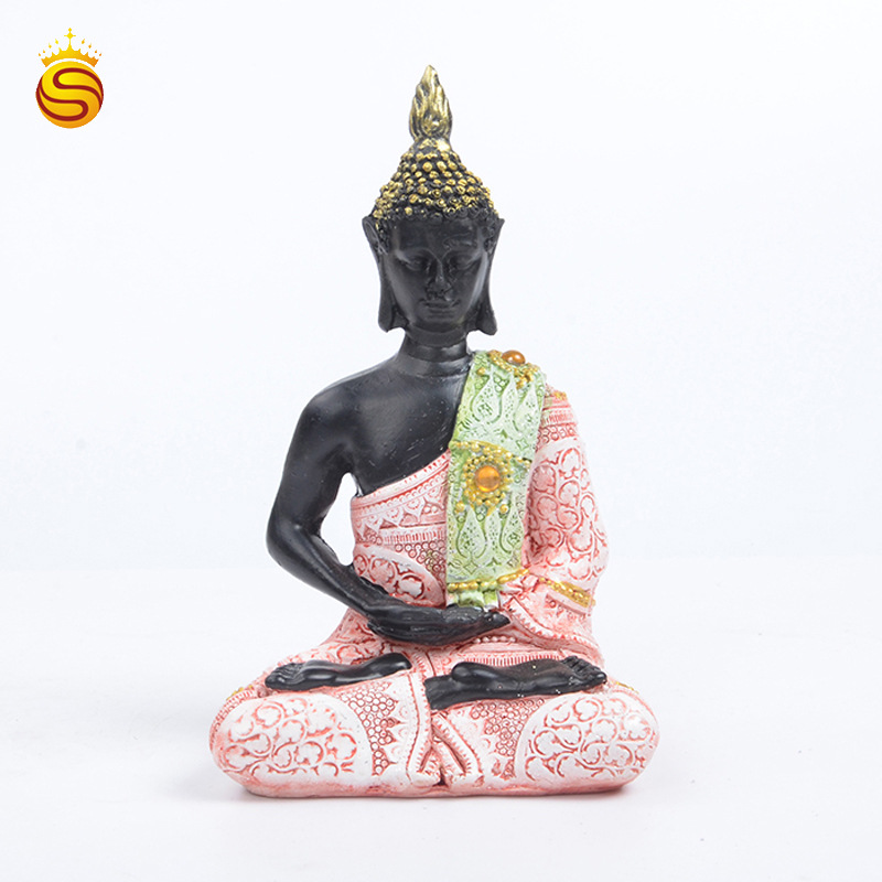 Z Sudeste asiático rojo antiguo estatua de Buda al por mayor resina artesanía Amazon regalos creativos decoración del hogar adornos