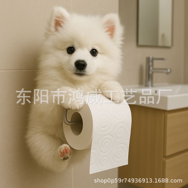 クロスボーダー新製品工芸品像家の装飾かわいい犬ペーパータオルホルダートイレットペーパーホルダー樹脂装飾品ペンダント