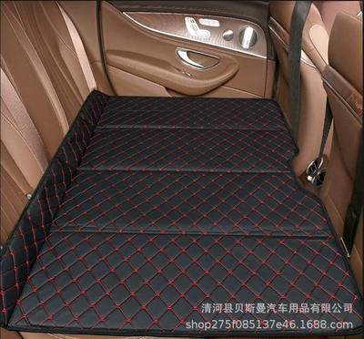 Vehicle-mounted inflatable bed Seat Travel Bed, Folding Bed, Inflatable - black-red-thread-butterfly-pattern