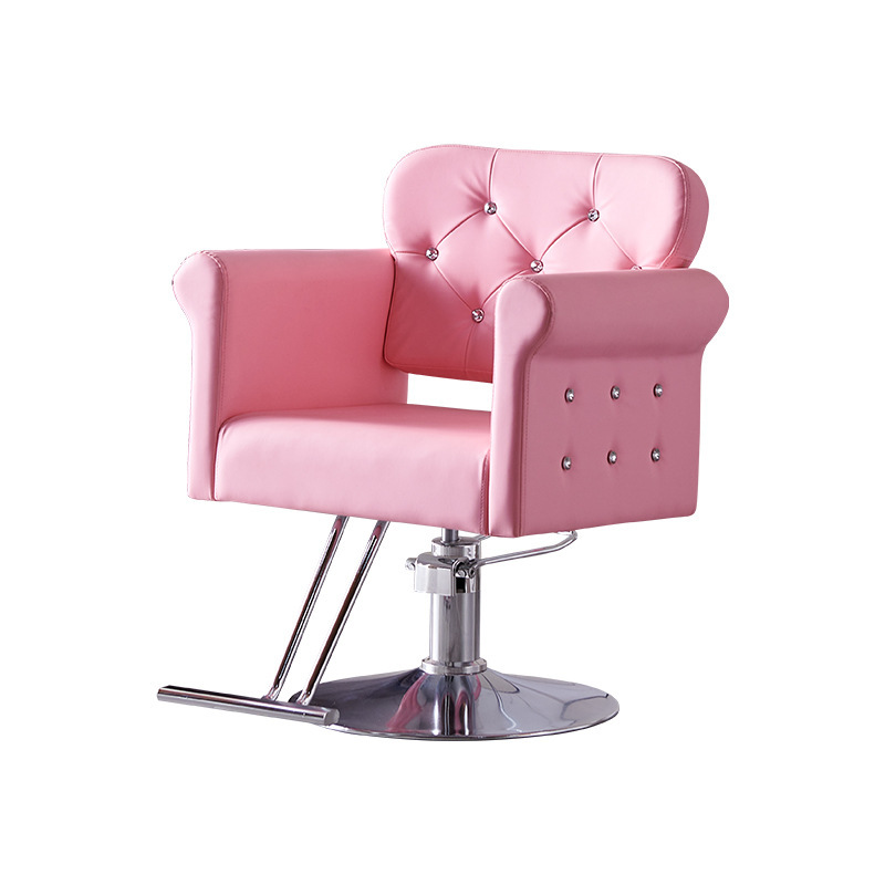 Silla de Peluquería Modelo 2025, Venta al por Mayor, Silla de Peluquería Rosa, Silla de Barbería de Lujo Ligero, Silla de Peluquería Ajustable