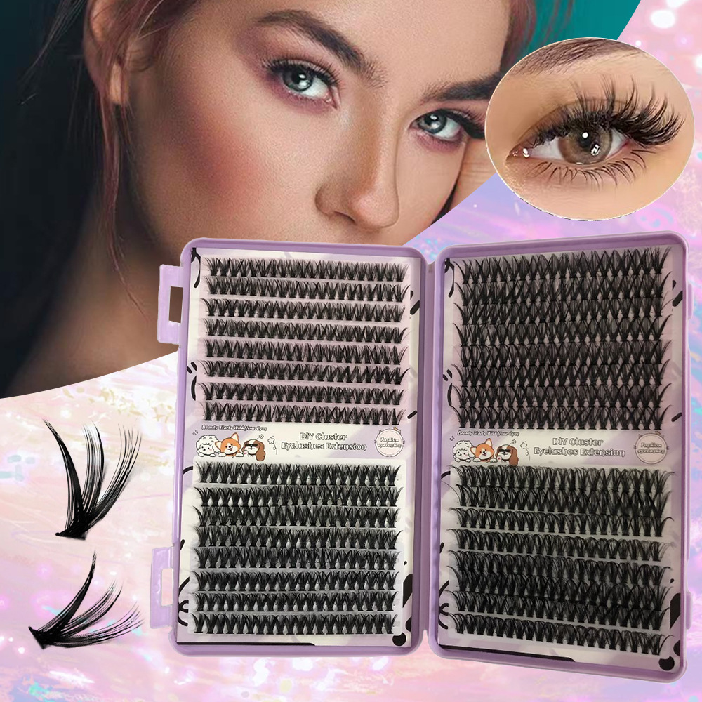 Serie de pestañas postizas transfronterizas Libro de pestañas de comercio exterior Pestañas postizas en inglés completas Pestañas postizas de gran capacidad, pelo segmentado de un solo racimo