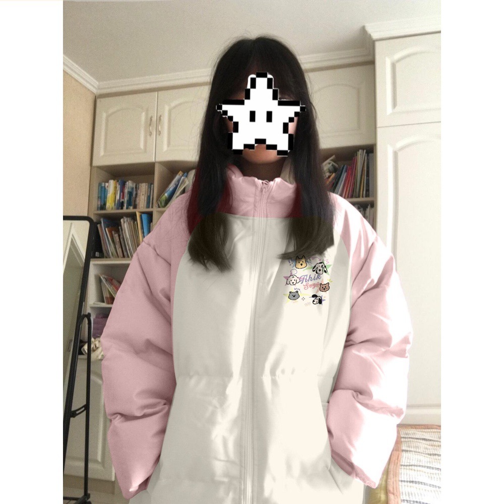 브레드 코튼 패딩 재킷 다운 코튼 의류 폭발 귀여운 느슨한 코튼 패딩 재킷 따뜻한 재킷 조끼 자켓베이스 셔츠