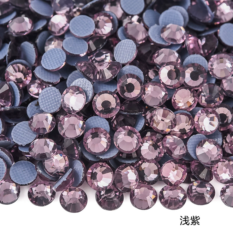Hot‑fix rhinestones SS3–SS30, glass crystal round flat‑back, 1440 pcs per pack (hot‑melt)