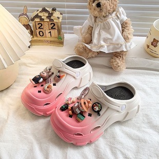 Eva Labubu Girls' Gradient Color Clogs Summer Indoor and Outdoor Beach Sandals for Middle and Large Children Wholesale