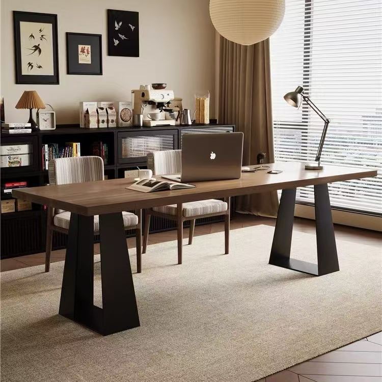 Italian-Style Large Board Table for Home Office Study Desk Calligraphy Table Double Solid Wood Workbench Horizontal Hall Sofa Back Long Table