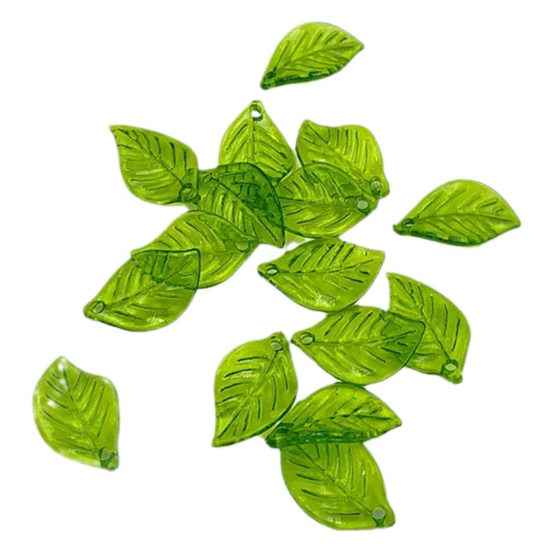 Акриловые прозрачные листья зеленые свежие листья DIY ювелирные изделия ручной работы серьги ожерелье аксессуары для волос материал