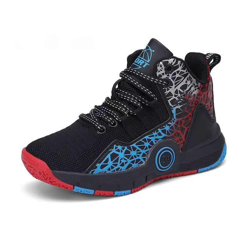 Zapatillas de baloncesto zapatos de hombre superficie de malla tejida voladora transpirable antideslizante resistente al desgaste combate real ligero suela suave zapatos de moda de caña alta