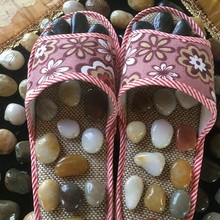 天然鹅卵石按摩拖鞋雨花石拖鞋足底按摩拖鞋石头拖鞋四季通用